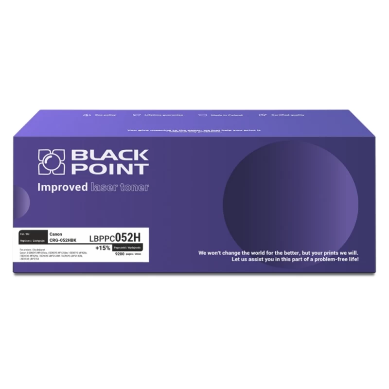 Toneris Black Point Lbppc052h Canon Crg-052hbk