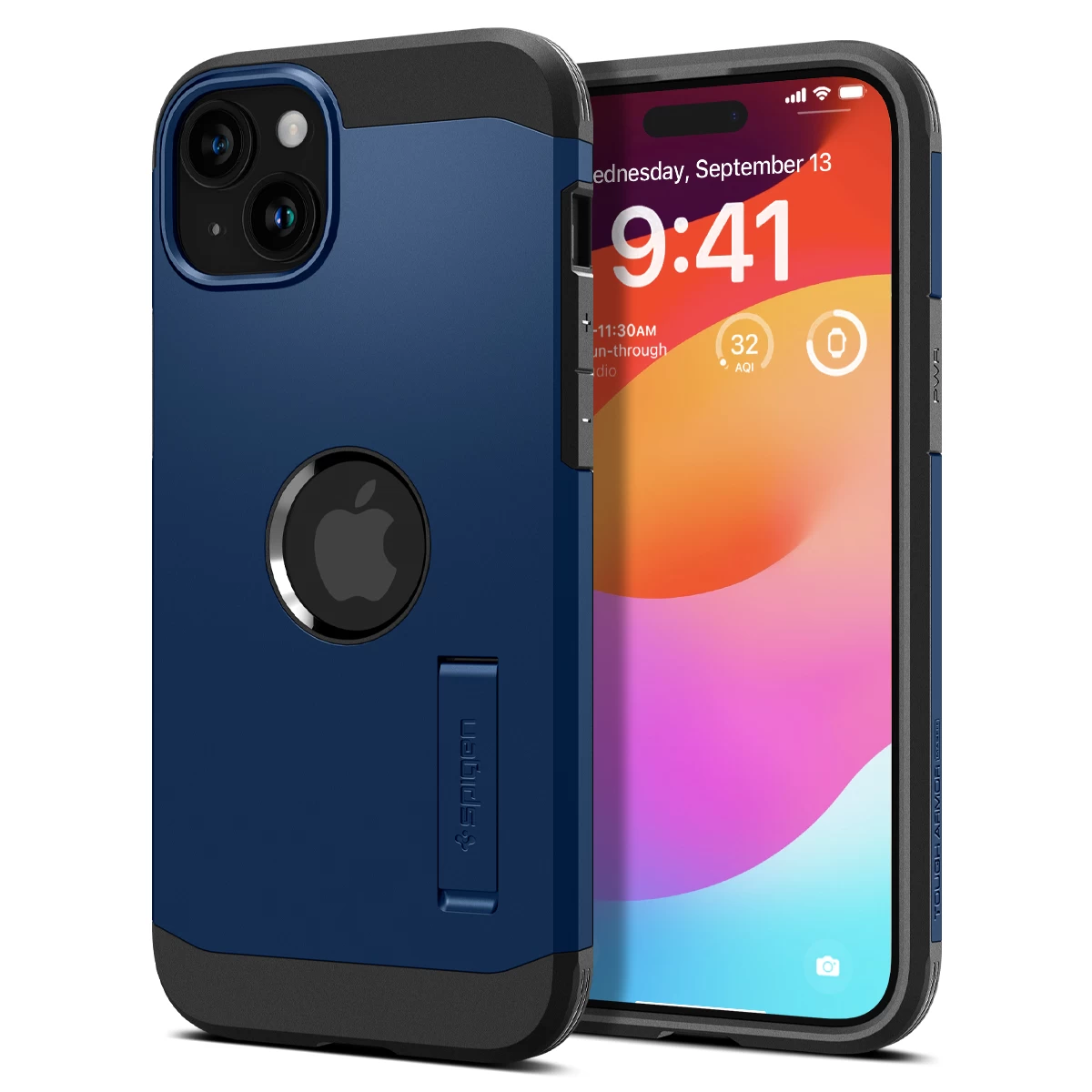 Tough Armor Magsafe Dėklas Su Stovu Iphone 15 Plus Mėlynos Spalvos