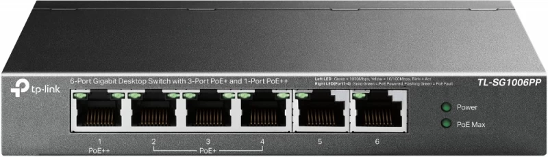 Tp-link Komutatorius Tl-sg1006pp (6x 10/100/1000 )