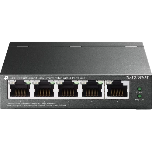TP-Link TL-SG105MPE 5-Port Gigabit Easy Smart Šakotuvas su 4-Port PoE+