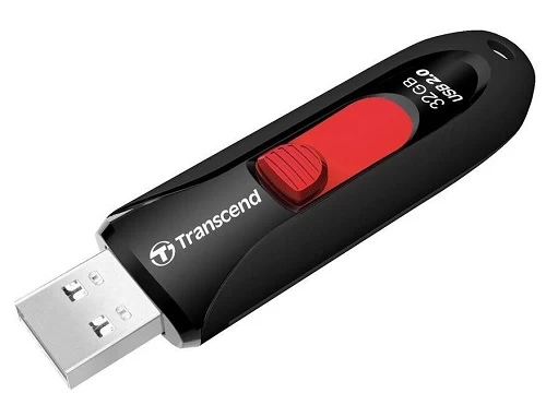 Transcend Jetflash 590 32gb Black (32 Gb /usb 2.0 / Juoda Ir Raudona )