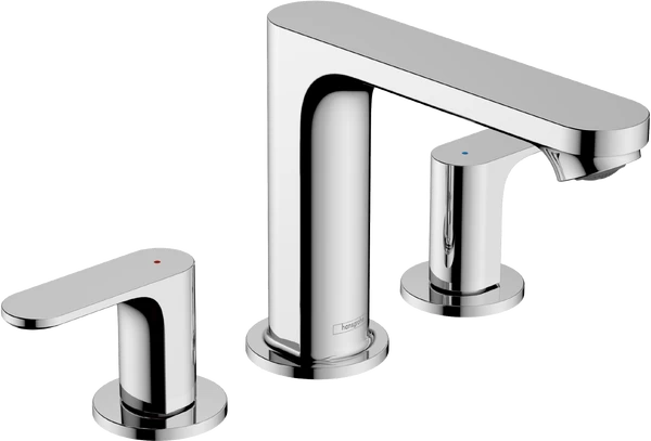 Trijų angų praustuvo maišytuvas HANSGROHE Rebris S 110 su dugno vožtuvu, chromuotas, 72530000