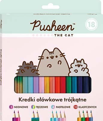 Trikampiai Pieštukai 18 Spalvų Pusheen The Cat