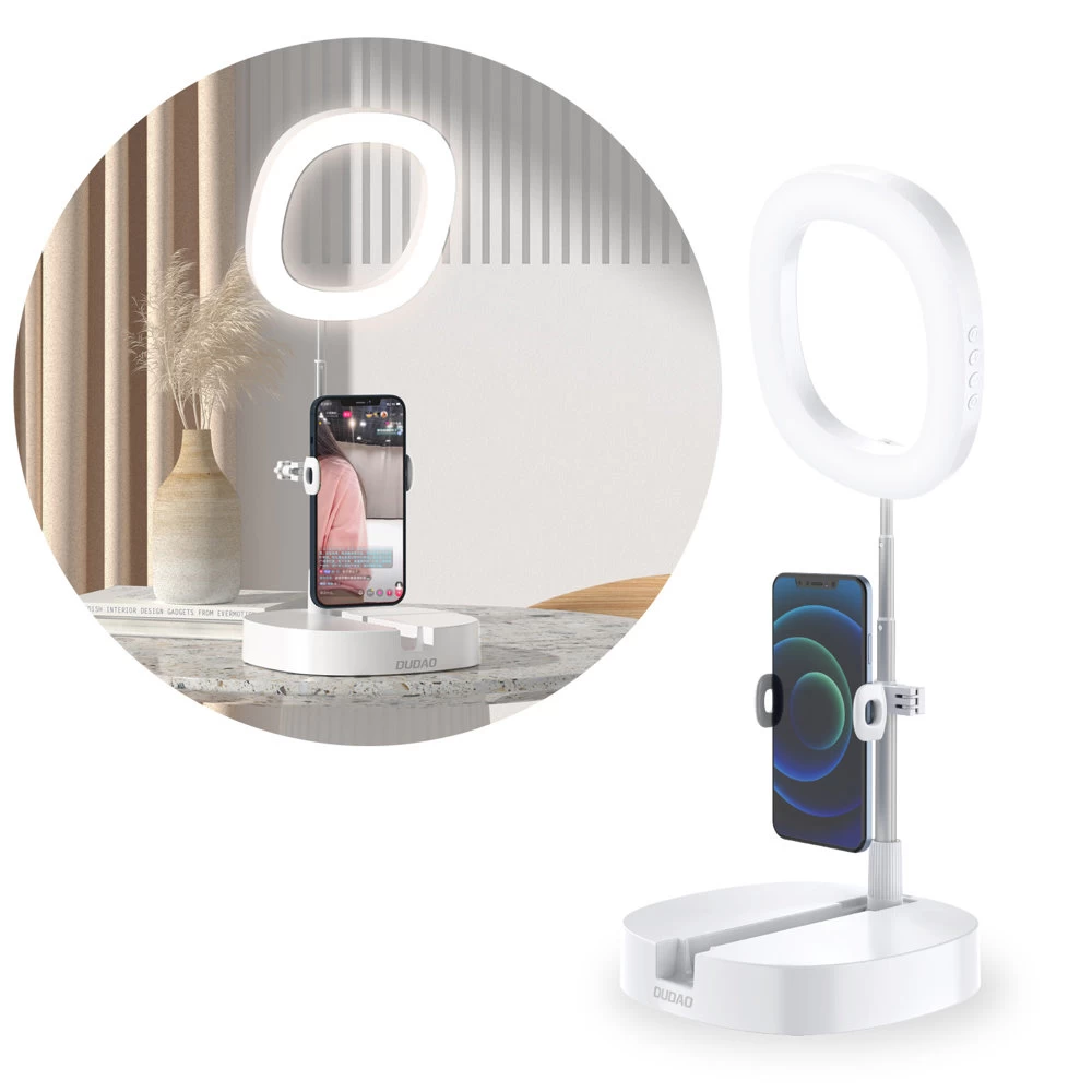 Trikojis + Led žiedinės Blykstės Rinkinys youtube Vaizdo įrašams Tiktok Balta