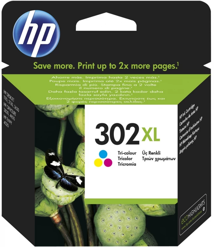 Trispalvis Rašalas Hp 302 Xl (f6u67ae)