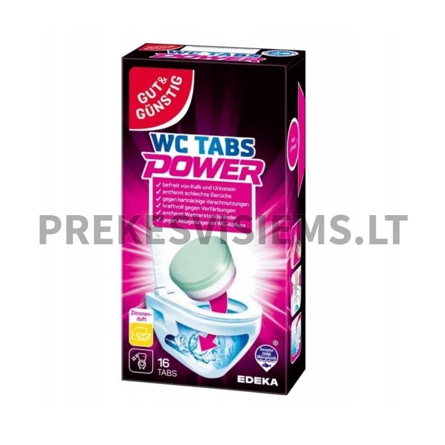 Tualeto valymo tabletės Gut &amp; Günstig WC Tabs Power, 16vnt