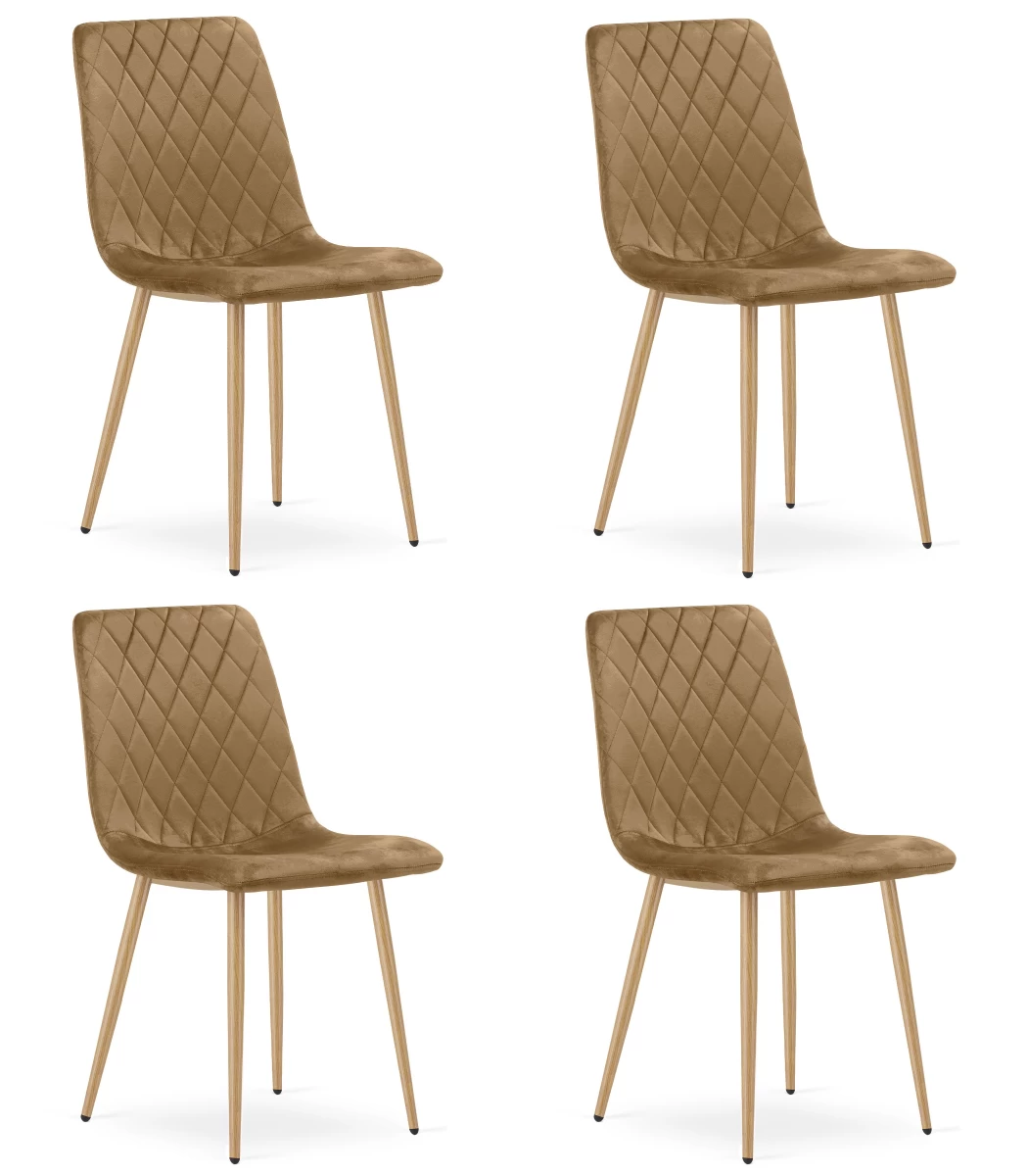 turin Kėdė - Rudas Aksomas / Medžio Spalvos Kojos X 4