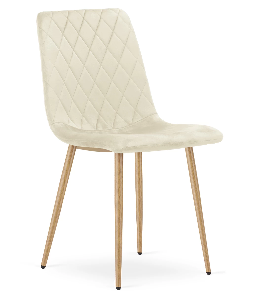 turin Kėdė - šviesiai Smėlio Spalvos Aksomas / Medžio Spalvos Kojos X 1