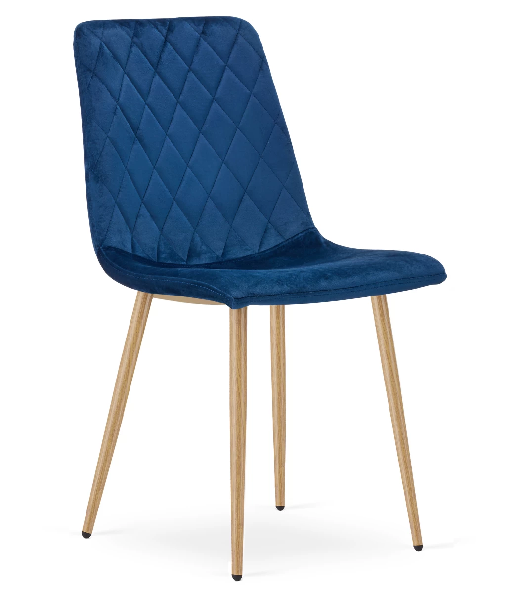 Turin Kėdė - Tamsiai Mėlynas Aksomas / Medžio Spalvos Kojos X 1