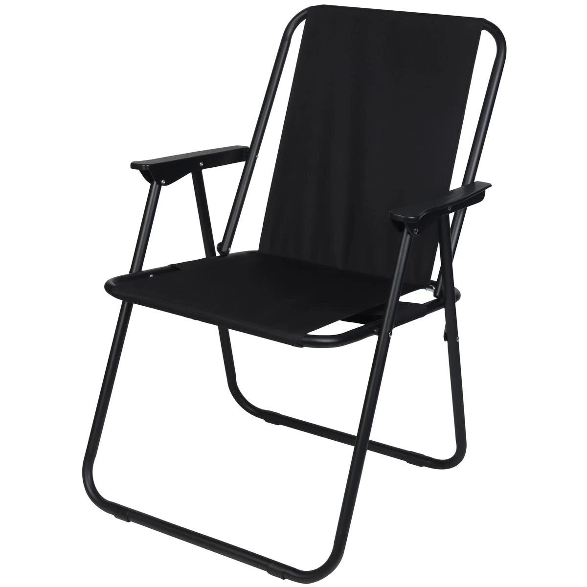 Turistinė Kėdė Su Porankiais 52x44x75cm Sklendimo Kėdė Black