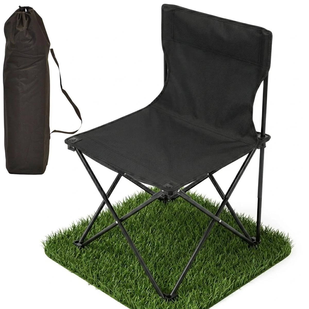 Turistinė Sulankstoma Kėdė Juoda 30x30x25/47cm Enero Camp