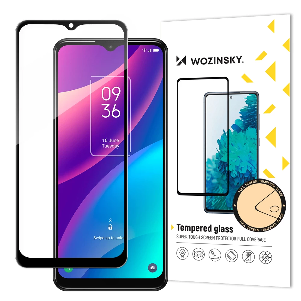 Tvirtas 9h Grūdintas Stiklas Visam Tcl 30 Se Ekranui Su case Friendly Rėmeliu, Juodas