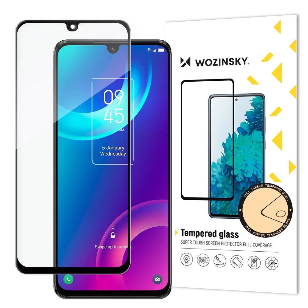 Tvirtas 9h Viso Ekrano Grūdintas Stiklas Tcl 30 5g Su case Friendly Rėmeliu, Juodas