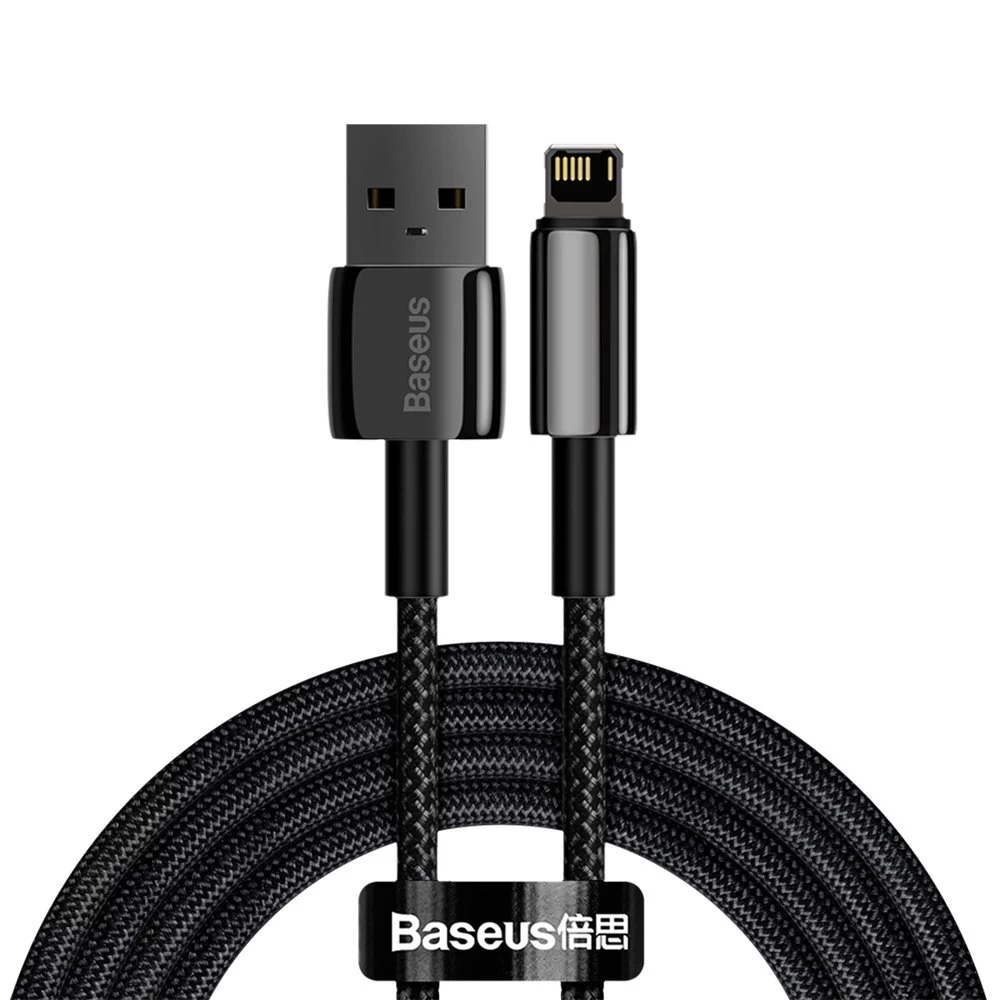 Tvirtas Pintas Kabelis Usb Iphone Lightning 2,4 A 2 M Juodas
