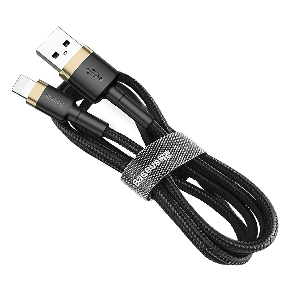 Tvirtas Pintas Usb Ir iphone Lightning Qc3 1 M Ilgio Kabelis - Juodos Ir Auksinės Spalvos Tvirtas Pintas Usb Ir iphone Lightning Qc3 1 M Ilgio Kabelis - Juodos Ir Auksinės Spalvos