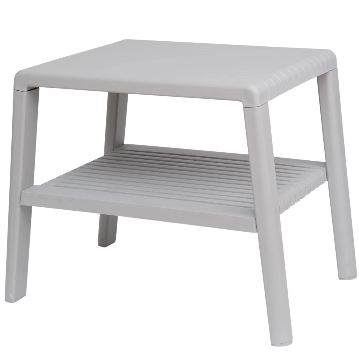 Tvirtas Sodo Terasos Kavos Staliukas Su Lentyna - Grey