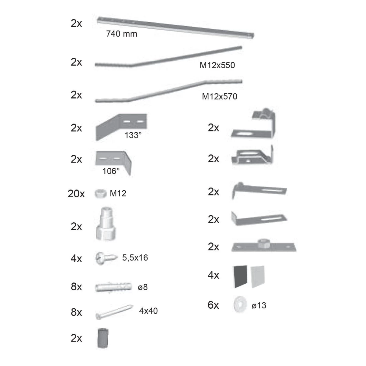 Tvirtinimo komplektas apdailos plokštelės LOVE STORY II B27500000N