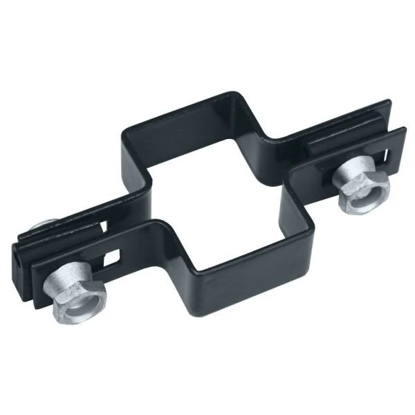 Tvoros stulpo apkabos komplektas STANDART 8770 cinkuotas, 6x4 cm antracito sp.