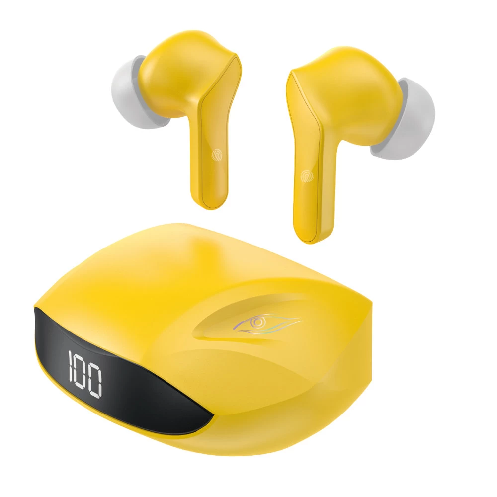 Tws Belaidės Vidinio Kanalo Ausinės bluetooth 5.2 Geltonos Spalvos