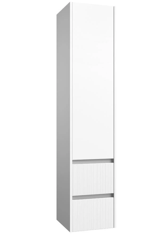 Ūkinė spintelė Raguvos Baldai Urban su vienom durelėm, dviem stalčiukais, aliuminio profiliu, balta matinė, 35 cm, 203521212