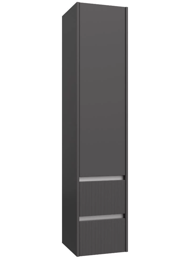 Ūkinė spintelė Raguvos Baldai Urban su vienom durelėm, dviem stalčiukais, aliuminio profiliu, pilka matinė, 35 cm, 203521205