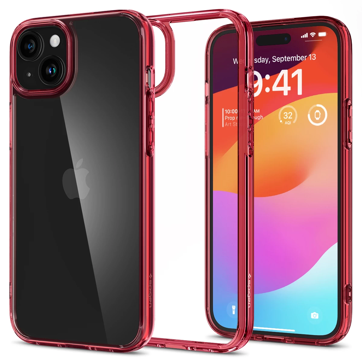 Ultra Hibridinis Dėklas iphone 15 Plus Raudonos Spalvos