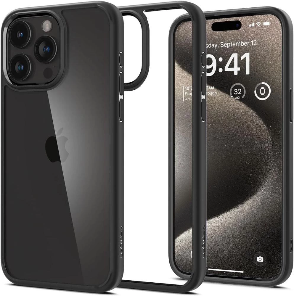 Ultra Hibridinis Dėklas iphone 15 Pro, Matinis, Juodas