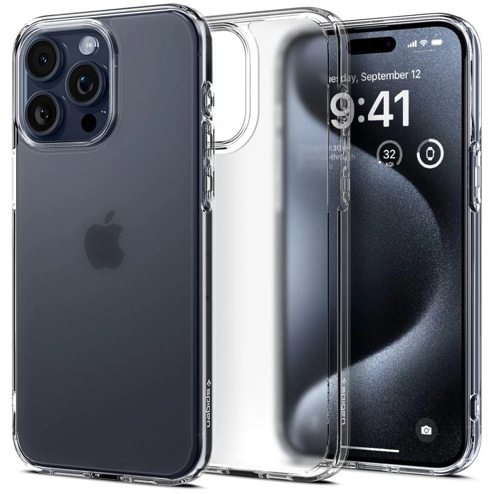 Ultra Hibridinis Dėklas iphone 15 Pro Permatomas