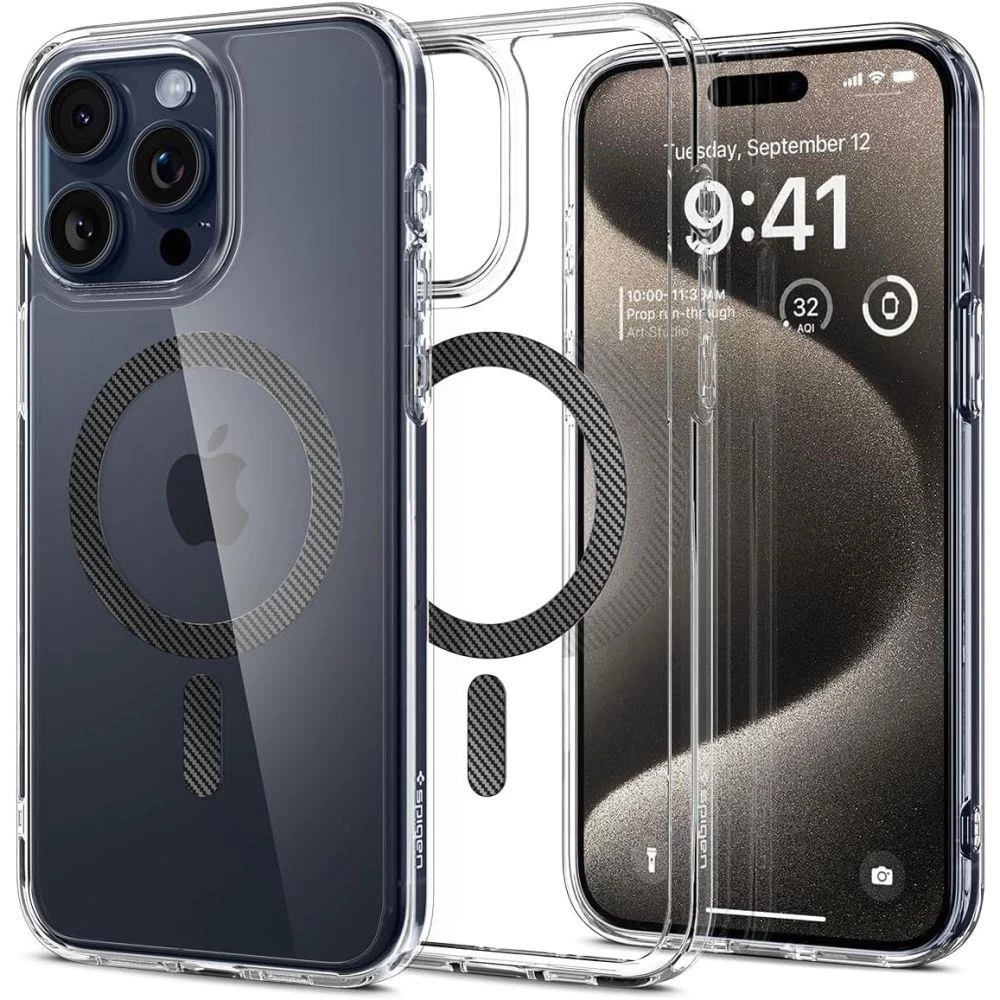 Ultra Hybrid Mag Dėklas Su Magsafe Iphone 15 Pro Max Pilkos Spalvos