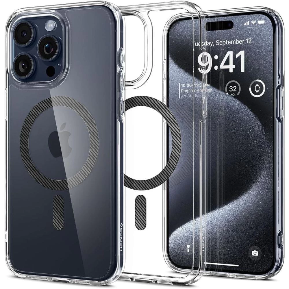 Ultra Hybrid Mag Dėklas Su Magsafe Iphone 15 Pro Pilkas