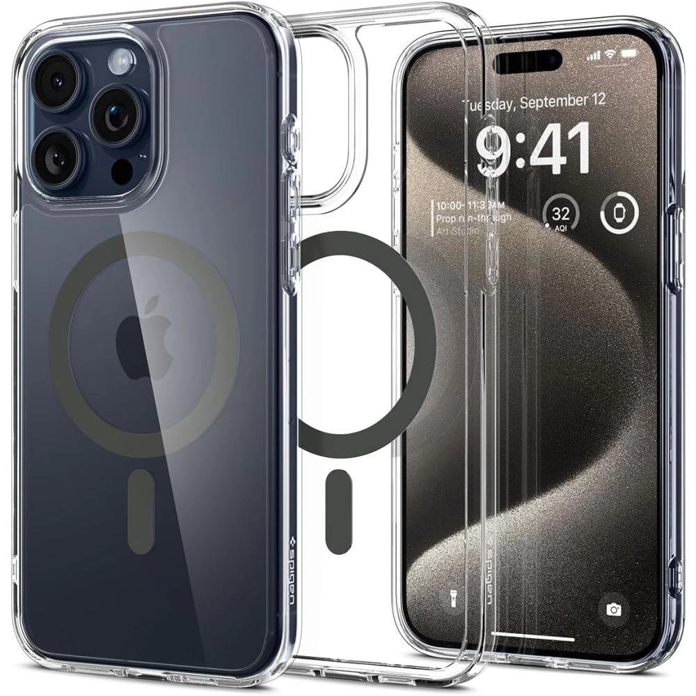 ultra Hybrid Mag Dėklas Su magsafe, Skirtas iphone 15 Pro Max, Grafito Spalvos