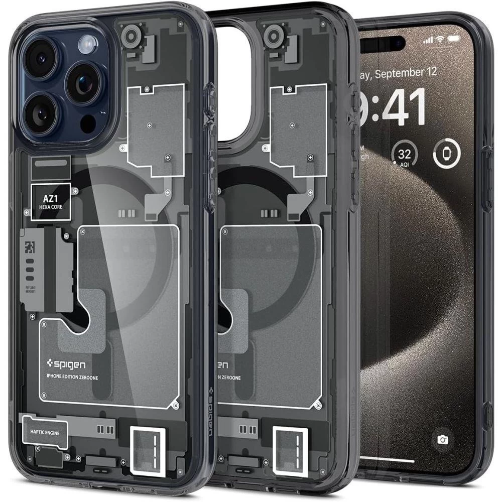 ultra Hybrid Mag Dėklas Su magsafe, Skirtas iphone 15 Pro Max, Pilkai Juodas
