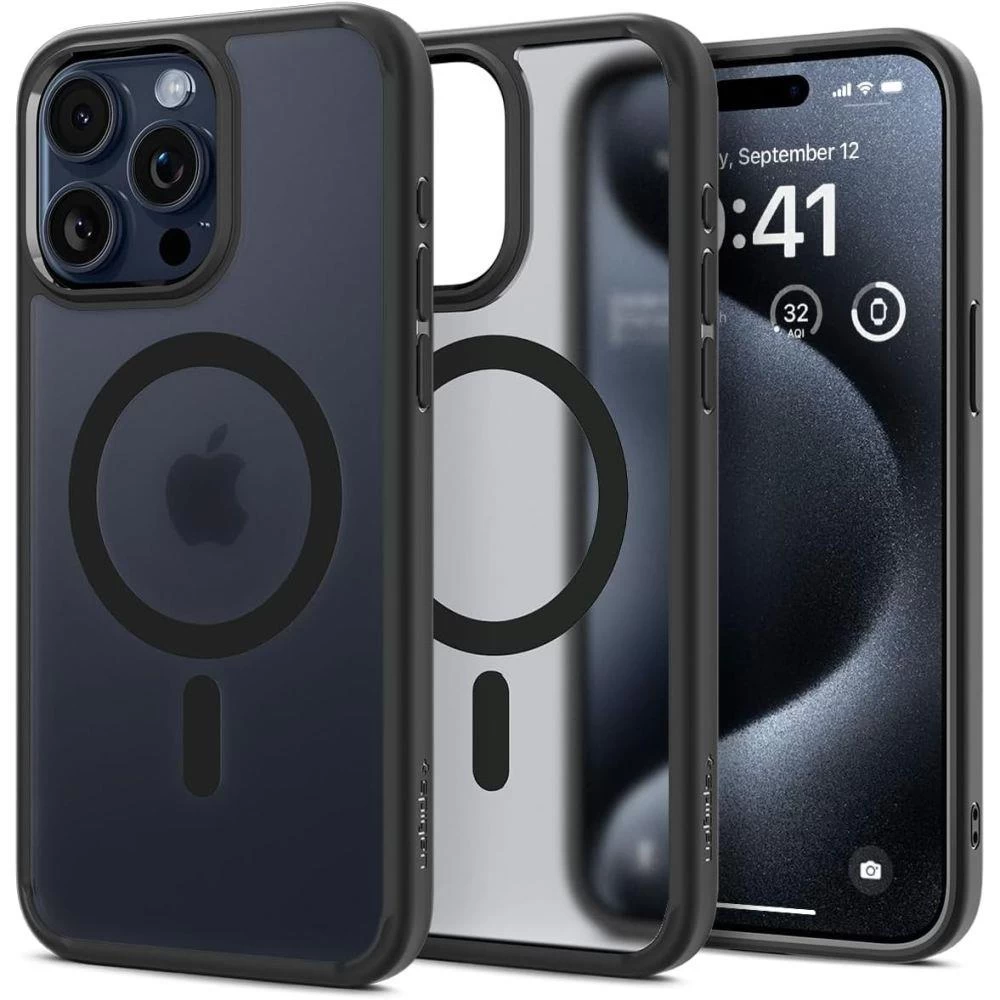 Ultra Hybrid Mag Dėklas Su Magsafe, Skirtas Iphone 15 Pro Max, Skaidrus-juodas