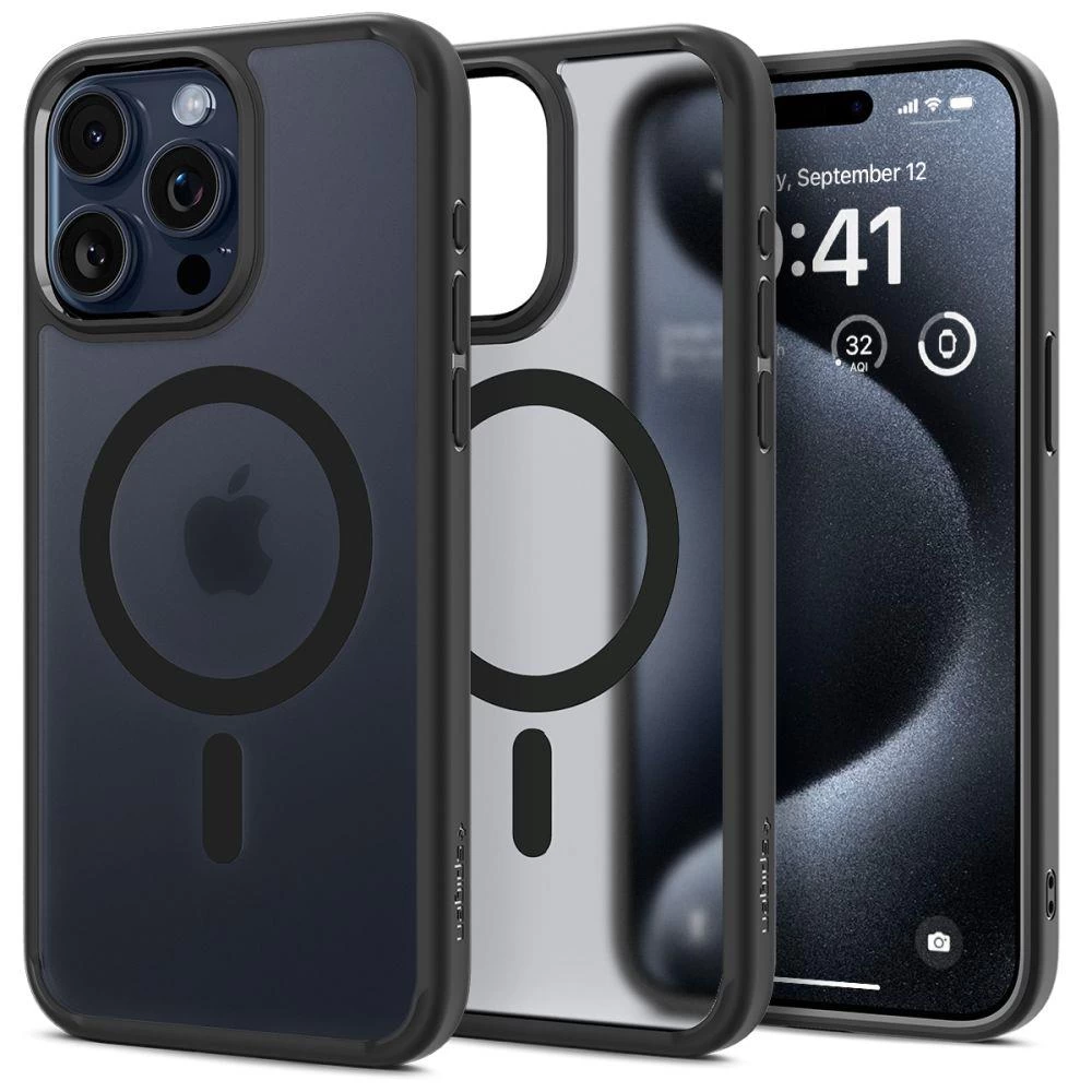 Ultra Hybrid Mag Dėklas Su Magsafe, Skirtas Iphone 15 Pro, Skaidrus-juodas