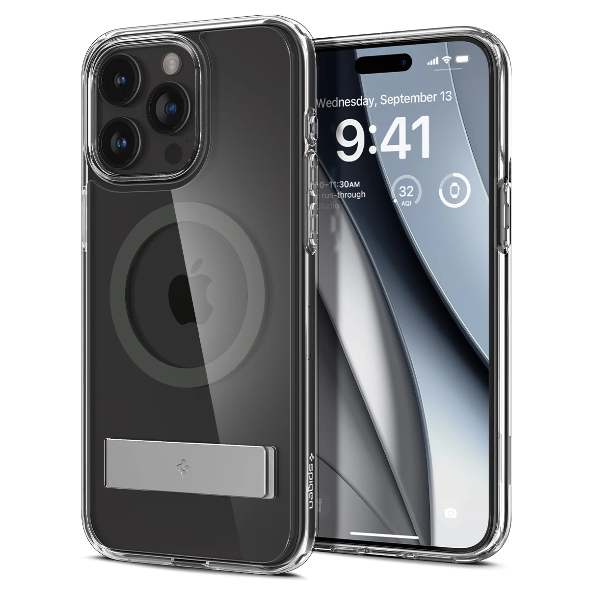 ultra Hybrid S Magsafe Dėklas Su Stovu iphone 15 Pro, Grafito Spalvos