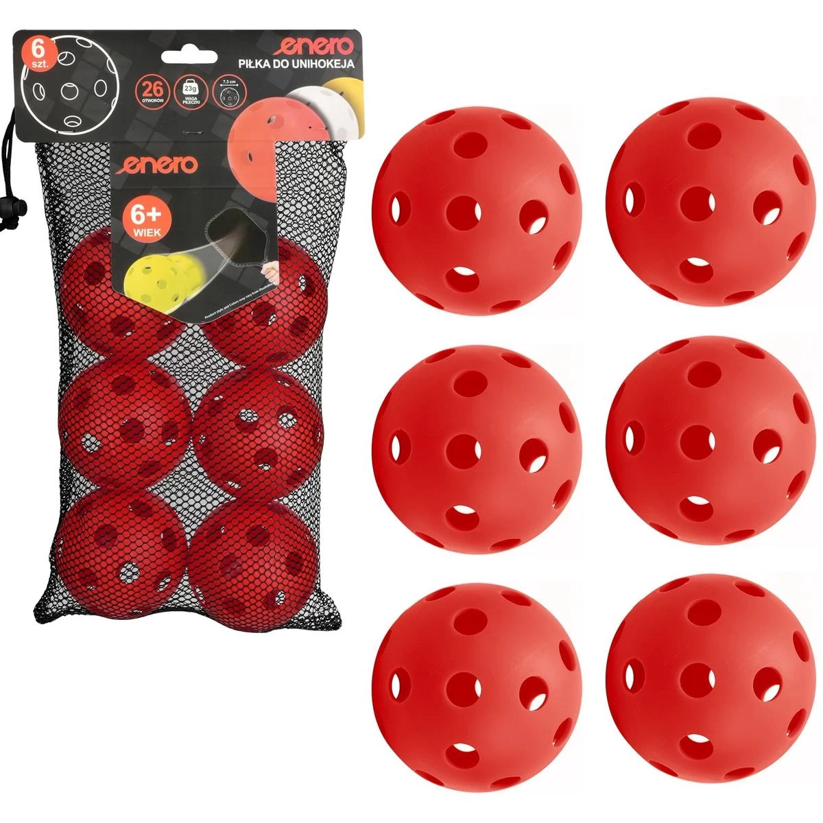 Unihoc Match Ball Red Enero 6vnt.