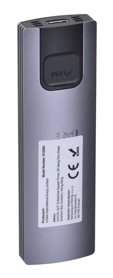 UNITEK M.2 ENCLOSURE, USB 3.2 Gen2 Type-C M.2 NVME/SATA SSD