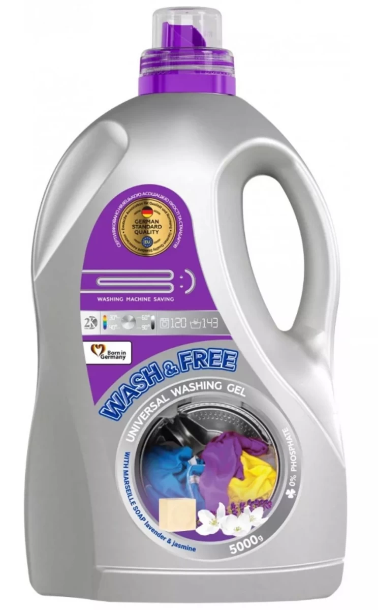 Universali Skalbimo želė wash &amp; Amp; Free Lavender, 5 Kg