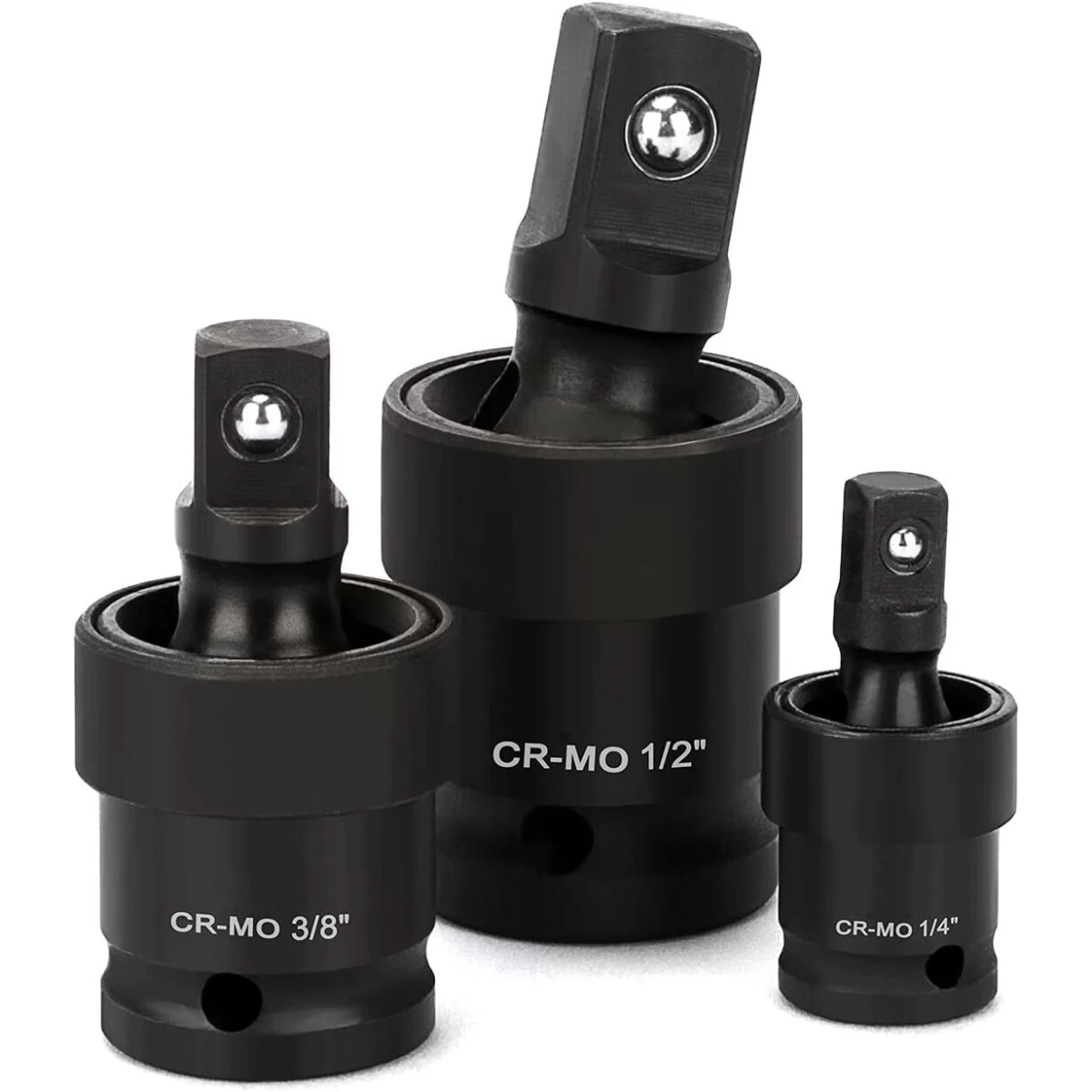 Universalių šarnyrų smūginių rinkinys 3vnt. 1/4+3/8+1/2
