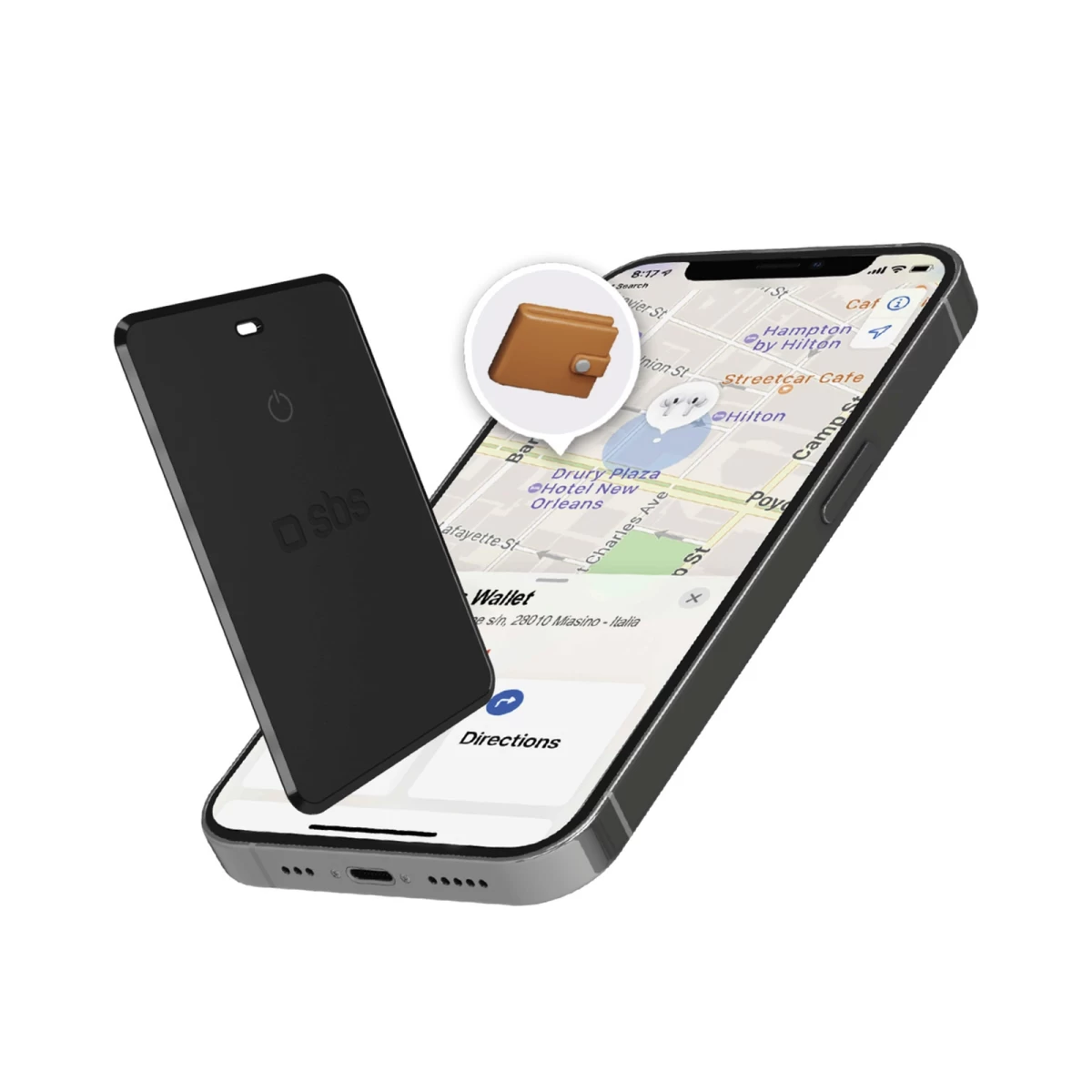 Universalus Itin Plonas ios Android track My Card Lokatorius - Juodas