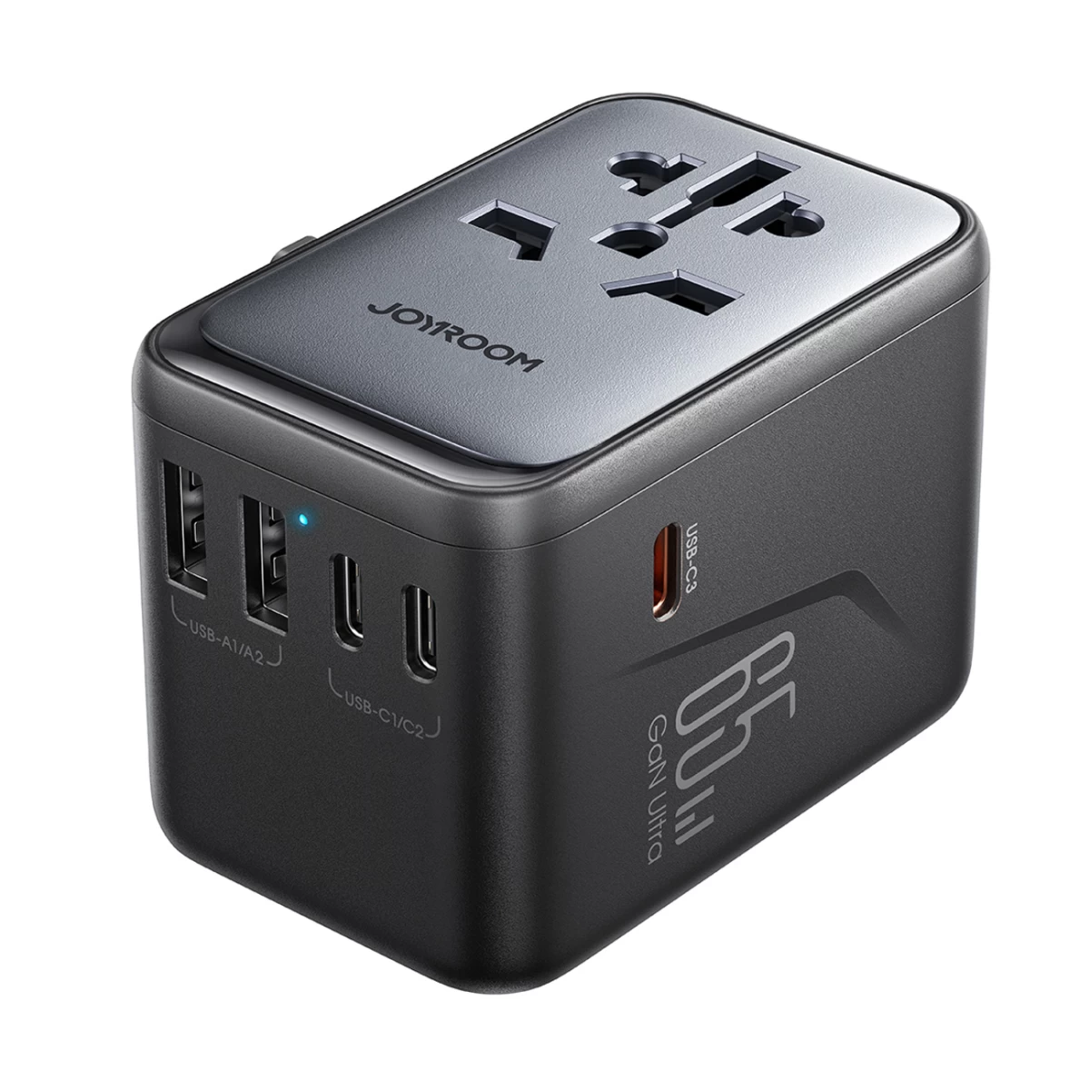 Universalus Kelioninis įkroviklio Adapteris 65w Eu / Us / Jp / Au / Uk / Cn - Juodas