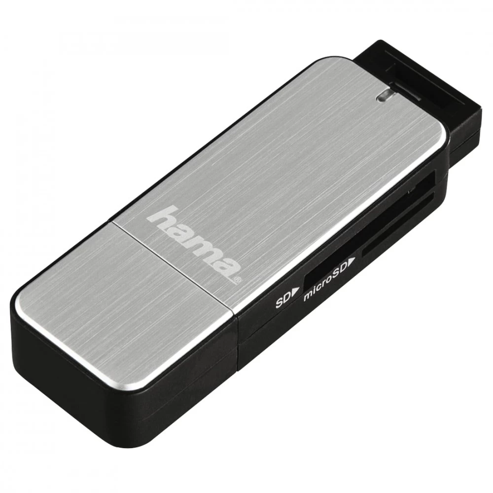 USB 3.0 card reader Hama SD/microSD silver