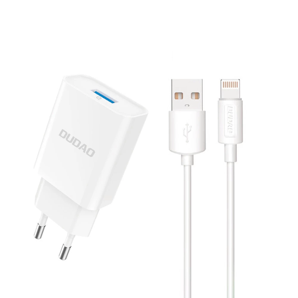 Usb-a 2.1a 10w Tinklo įkroviklis Su Kabeliu, Skirtas iphone Usb-a - lightning, Baltas