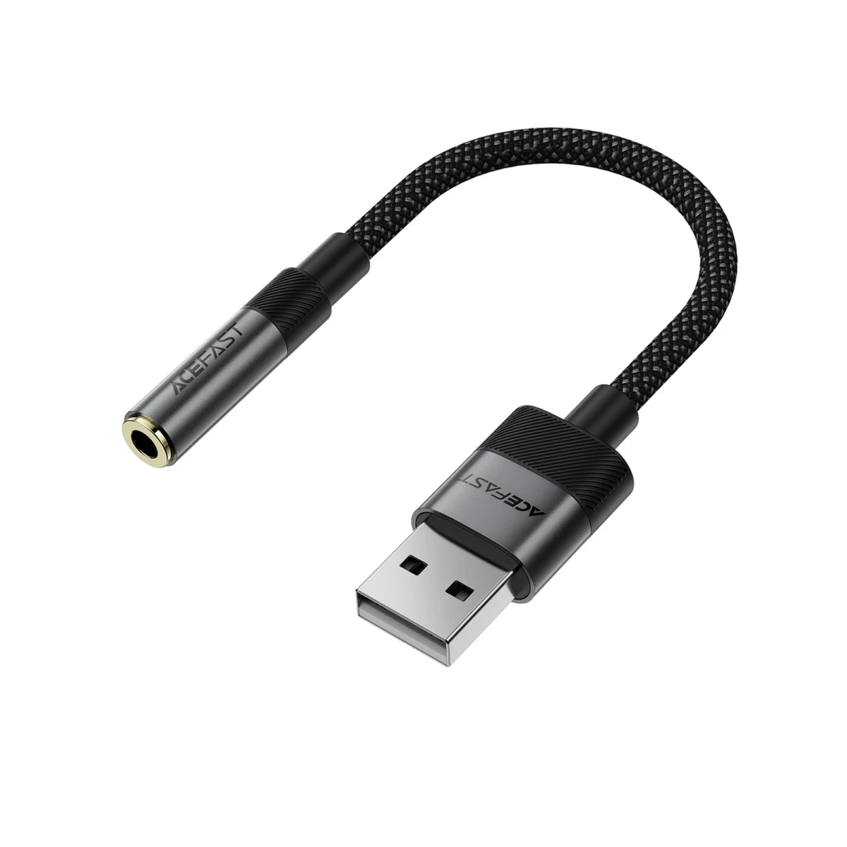 Usb-a – 3,5 Mm Mini Jack Adapteris – Juodas