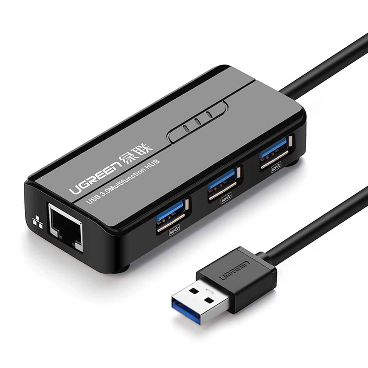 Usb-a - Rj45 1000 Mbps / 3x Usb 3.0 Tinklo Adapteris Hub Juodas Usb-a - Rj45 1000 Mbps / 3x Usb 3.0 Tinklo Adapteris Hub Juodas