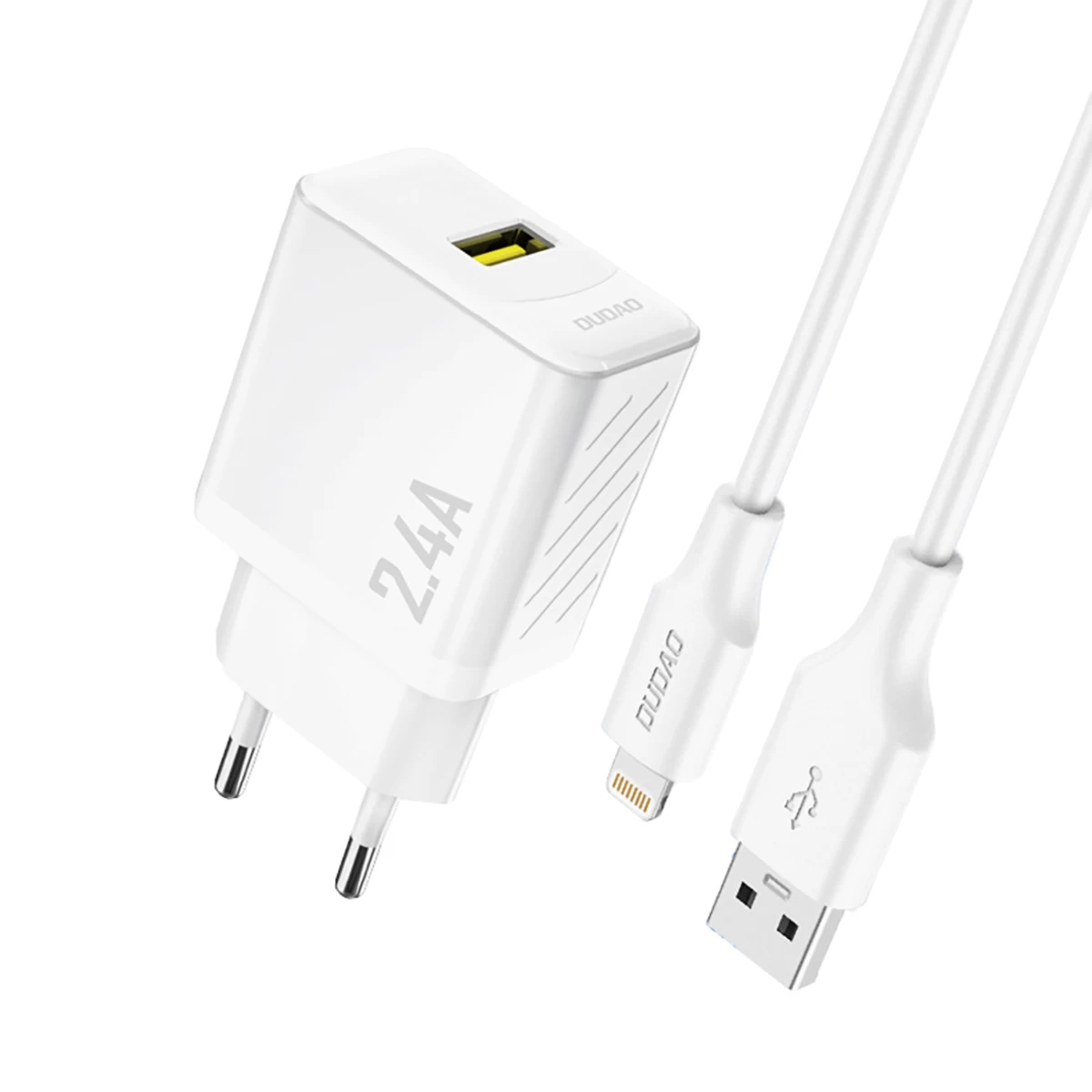 Usb-a Tinklo įkroviklis Su Usb-a Kabeliu - iphone Lightning 2,4 A Gan Eu - Baltas
