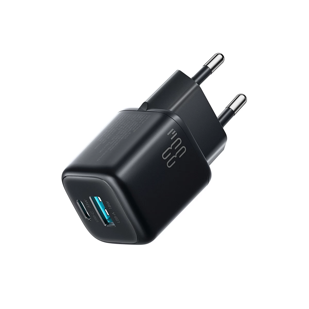 Usb-a Usb-c 33 W Maitinimo Tinklo įkroviklis Su 60 W Usb-c į Usb-c 1 M Kabeliu - Juodas
