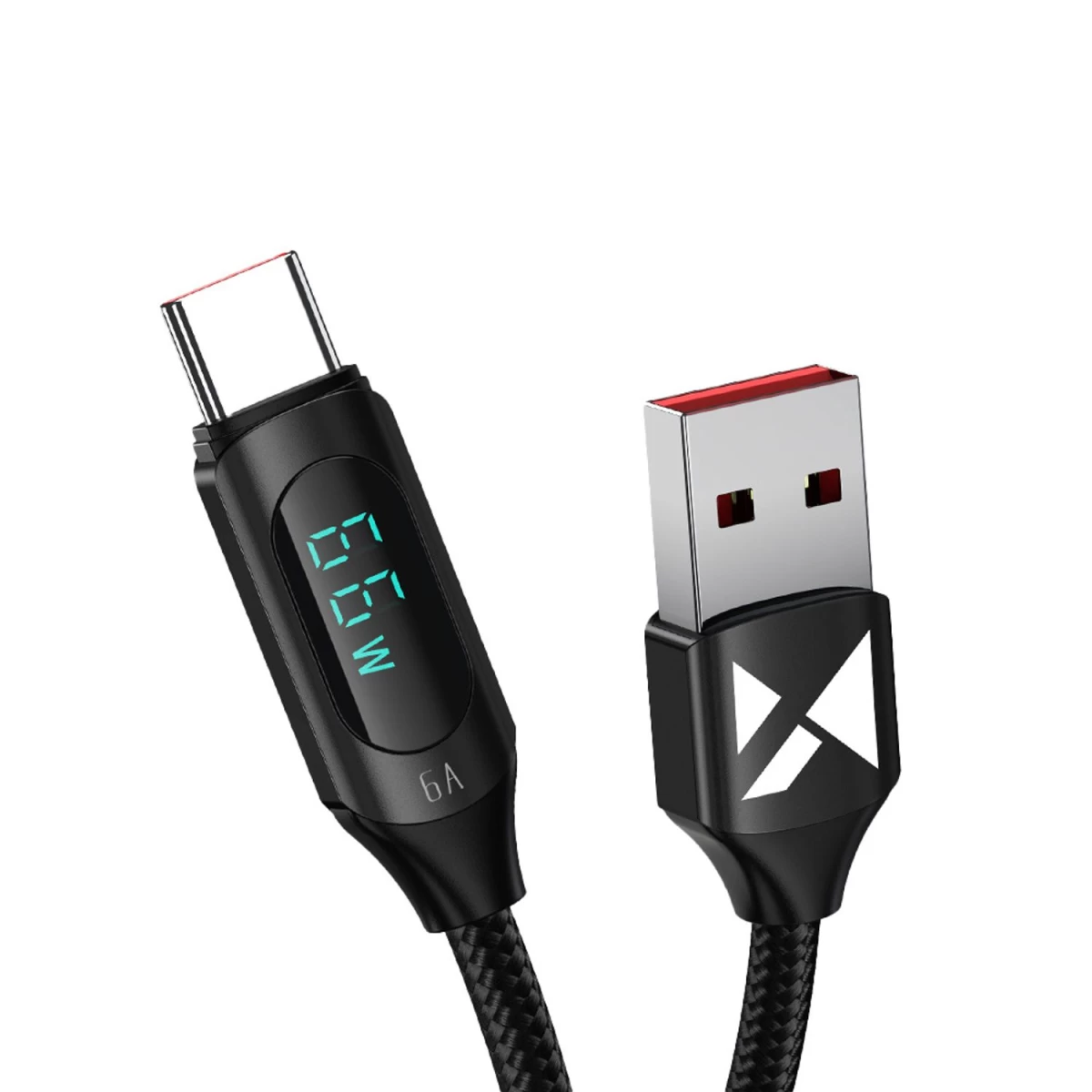 Usb A - Usb C Kabelis Wozinsky Wuacc1 Su Ekranu 66w 6a 1 M - Juodas