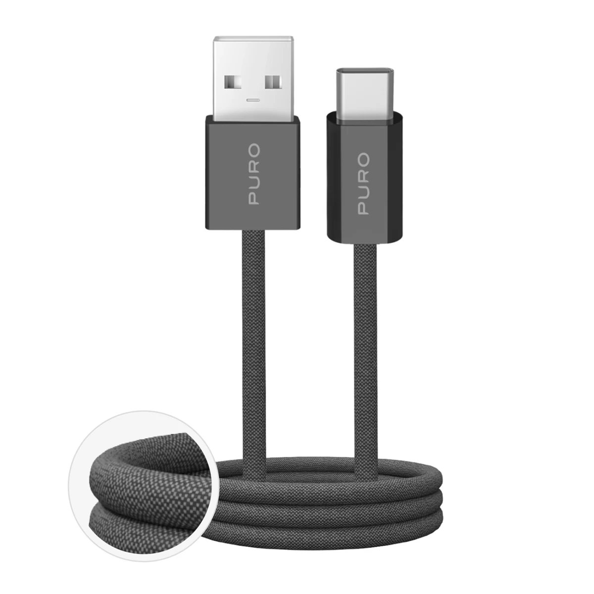 Usb-a - Usb-c Pintas Kabelis fabrik 2.0 10w 1,5 M - Tamsiai žalias