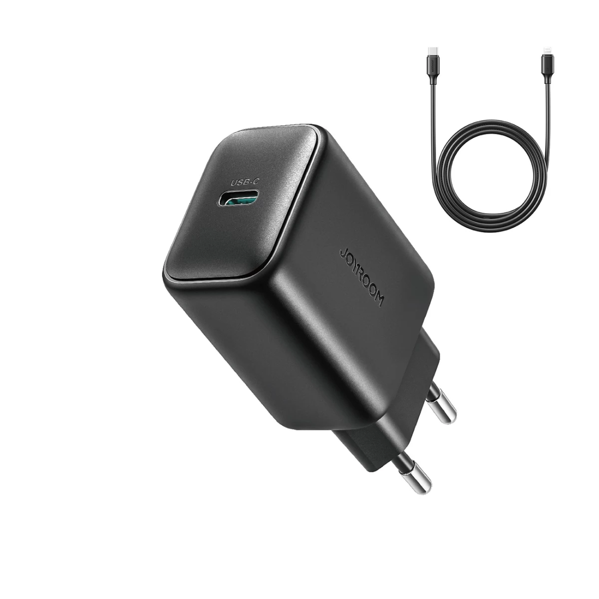 Usb-c 25w Sfc Pps Pd Tinklo įkroviklis + Usb-c 1 M Ilgio Kabelis - Juodas